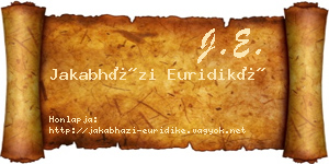 Jakabházi Euridiké névjegykártya